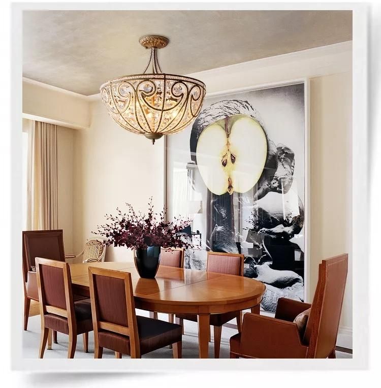 Jlc-H53 American Style Luxury Lamp crystal Semi Flush Mount Ceiling Lighting Fixture for Home Bedroom
