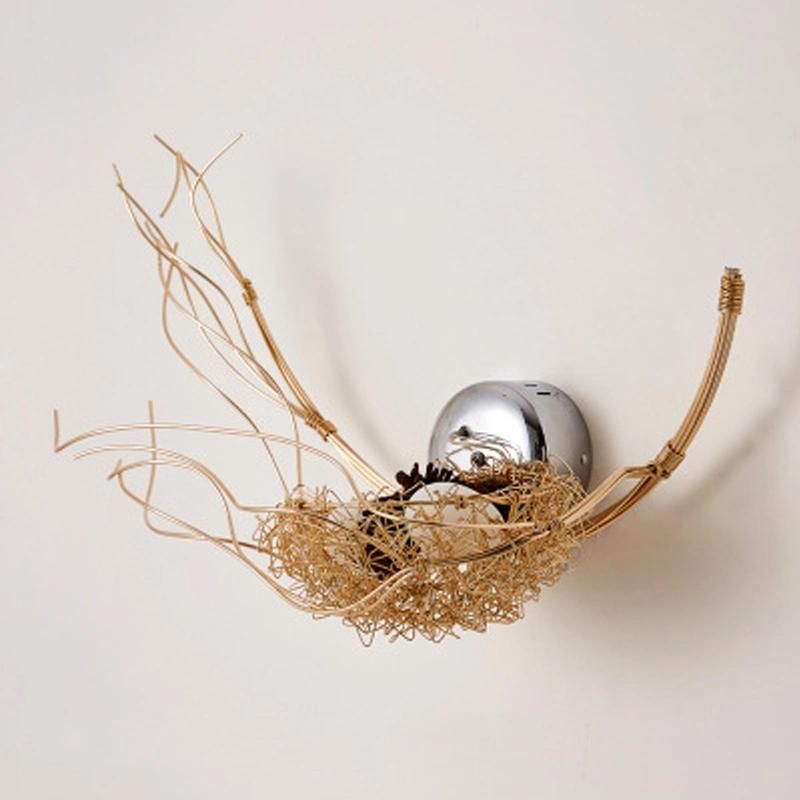 Gold Aluminium Steel Bird Nest Pendant Light Lamp Loft Industial White Glass Egg Suspension Light (WH-VP-152)