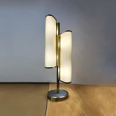 Plating Metal Column and Fabric Shade with Acrylic Table Lamp.