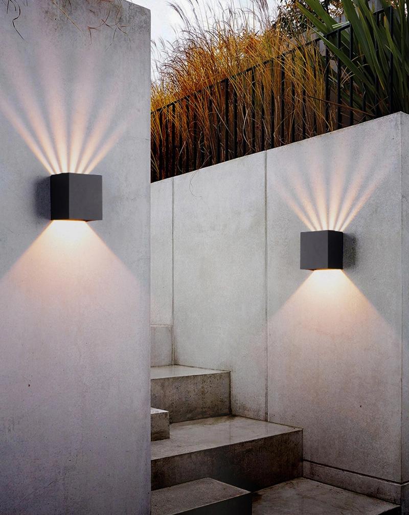 LED Outdoor Wall Light Industrial Indoor Lighting White Black Modern Rainproof