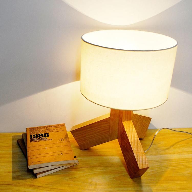 Wooden Short Tripod Design Floor Lamp Table Lamp Bedside Lamp