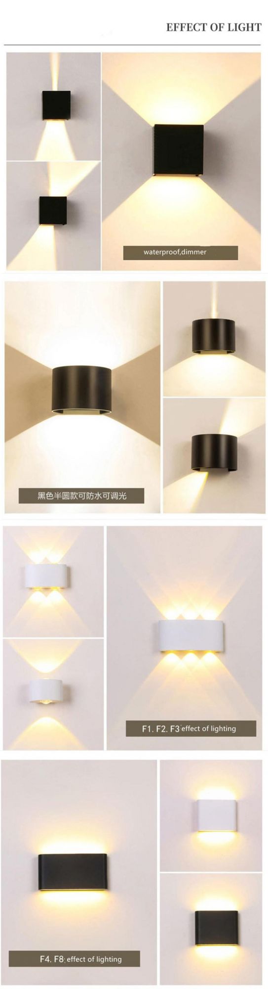 Aluminum Black Painting Wall Surface LED Wall Lamp for Home