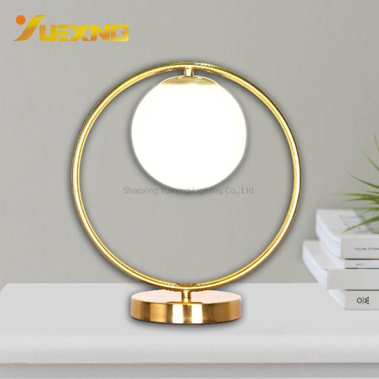 Wholesale Bedroom Decoration Gold Round E27 Desk Lamp Iron Modern LED Reading Table Light