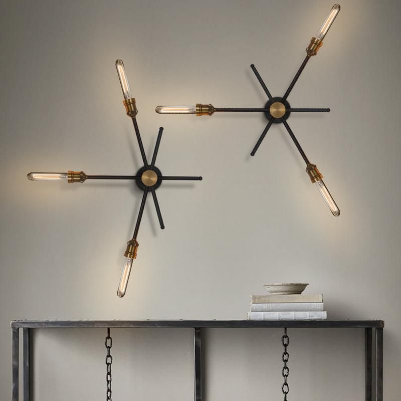Industrial Wall Light Retro Iron Branch Bar Creative Corridor Staircase Rotating Wall Lamp