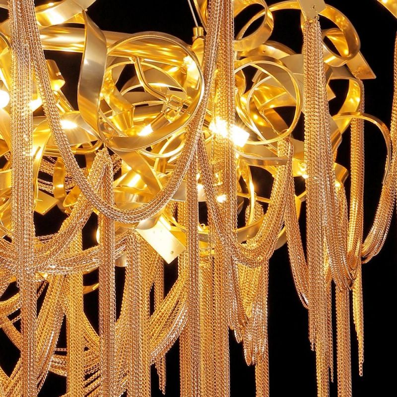 Golden Tassel Aluminum Chain Nordic Postmodern Restaurant Chandelier
