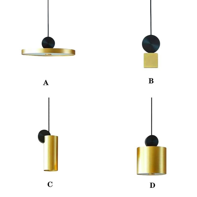 Postmodern Bar Small Chandelier Simple Model Room Bedroom Bedside Lamp Hotel Restaurant Nordic Bronze Pendant Light