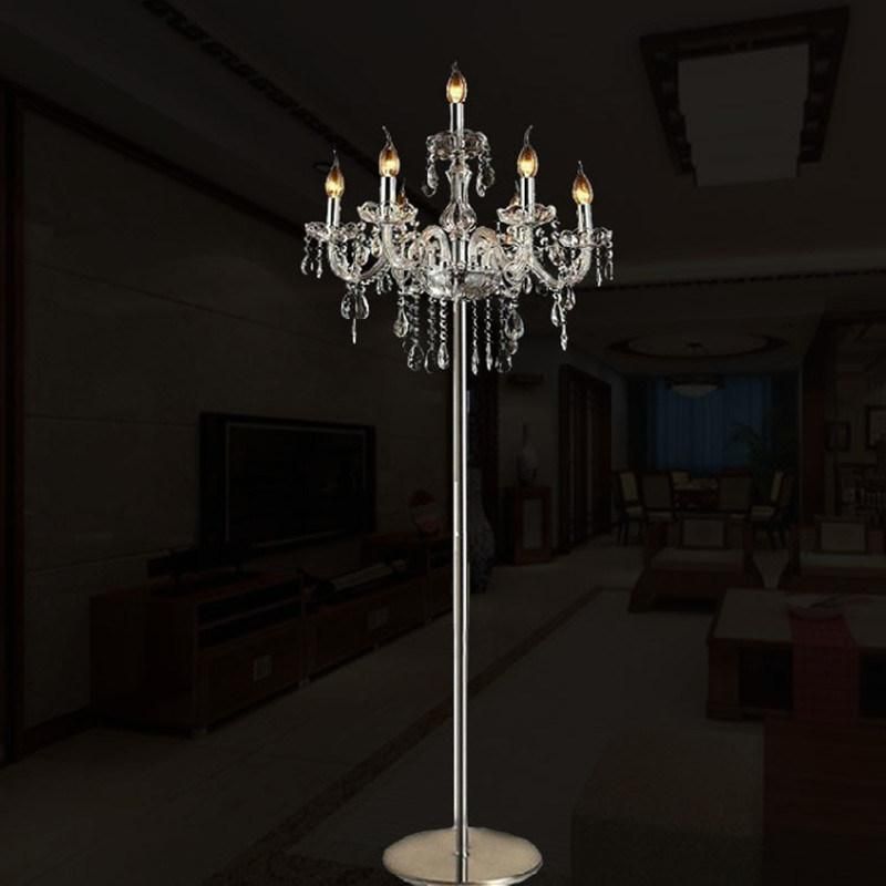 Modern LED Crystal Floor Lamp for Bedside Dining Room Romantic Decor Simpl Floor Lamp (WH-MFL-84)