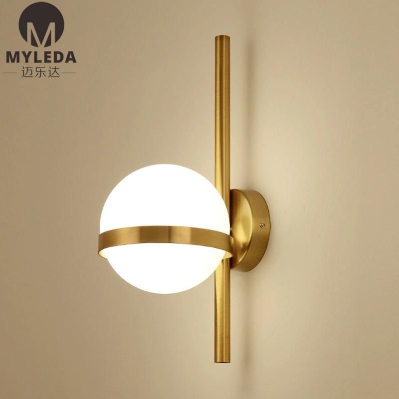 White Glass Ball Wall Lamp