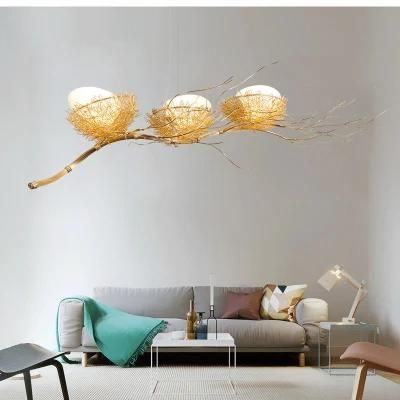 Gold Aluminium Steel Bird Nest Pendant Light Lamp Loft Industial White Glass Egg Suspension Light (WH-VP-152)