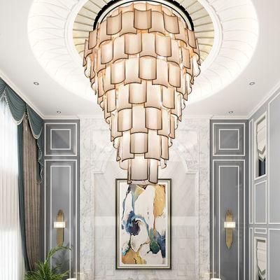 Large Lamp Bedroom Stair Living Room Hanging Modern Luxury Crystal LED Chandelier Light