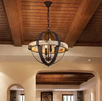 American Country Chandelier Restaurant Clothing Store Loft Wrought Iron Cafe Globe Pendant Light (WH-VP-101)