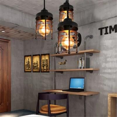 American Style Edison Pendent Lamp Single-Headed Bar Creative Retro Bedroom Circle Iron Pendent Lamp (WH-VP-118)