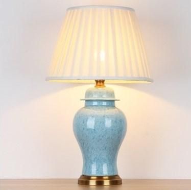 Jingdezhen Ceramic Table Lamp New Chinese Style American Living Room Yellow Queen Room Bedroom Lamp Hotel Decoration