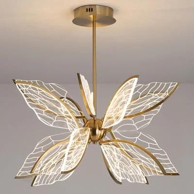 Butterfly Creative Chandelier Hotel Lobby Living Room Pendant Lamp Light