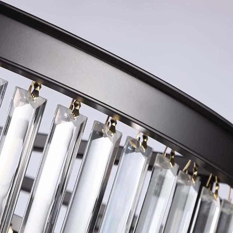 Modern Vintage Crystal Prism Chrome Black Body Ceiling Light Crystal Chandelier Ceiling Lights (WH-CA-54)
