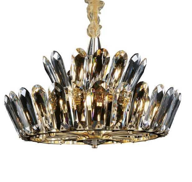 Modern Luxury Golden Iron LED E14*12 Crystal Chandelier Lighting