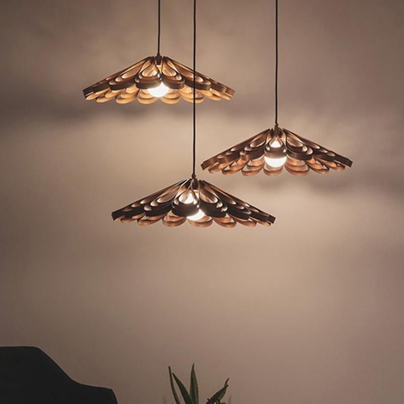 Vintage Floral Wooden Chandelier Dining Room Restaurant Kitchen Pendant Lamp