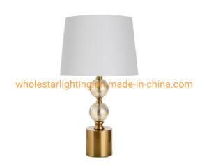 Crystal Table Lamp with Fabric Shade (WHT-291)