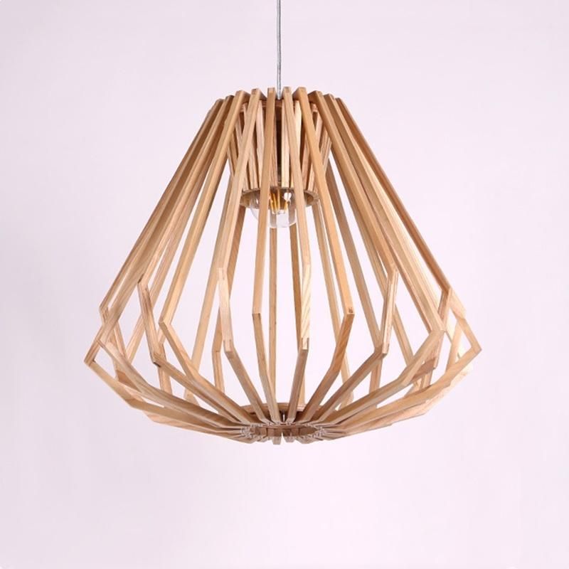 Nordic Wooden Cage Pendant Lamp for Indoor Home Decor Wooden Lamp (WH-AP-291)