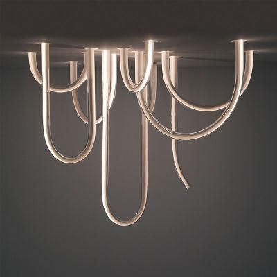 Modern U-Shaped Tube Ceiling Pendant Lamp for Living Room Dining Room