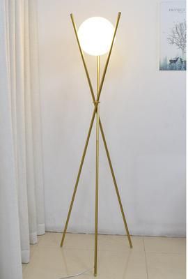 Modern LED Floor Lamp Iron Glass Ball Stand Lights for Living Room Nordic Bedside Floor Lamp (WH-MFL-114)