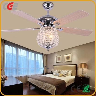 Low Power Consumption Plywood 52inch Decorative Indoor Industrial LED Ceiling Fan with Light