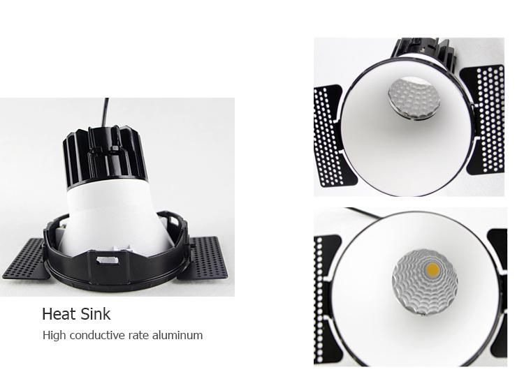 LED Fixed Spotlight Anti Glare 10W COB Spot Matt White 4000K Down Light for House Downlight Wallwasher