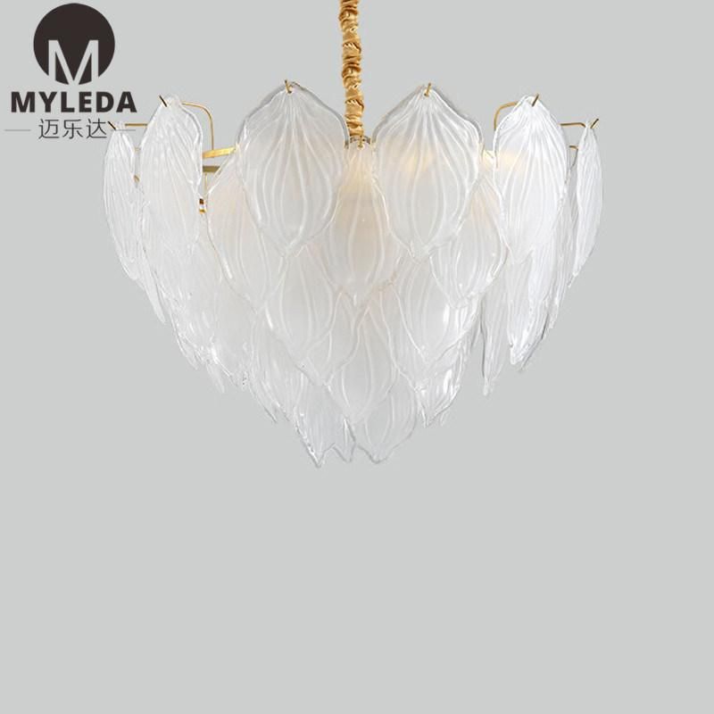 European Modern Interior Decorative Luxury Flower Leafs Chandelier Pendant Lighting