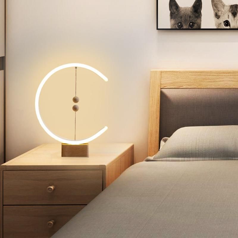 Modern Style Round Design Table Lamp Bedroom Bedside Nightstand Light