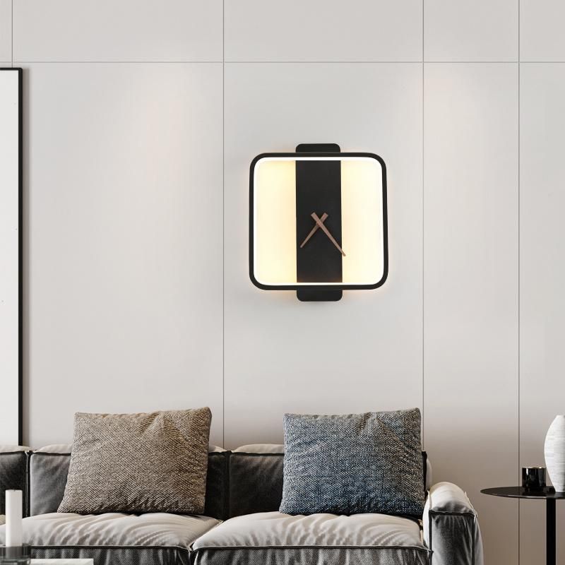 Retro Clock Design Style Creative Wall Lamp Living Room Lamp Bedroom Lamp