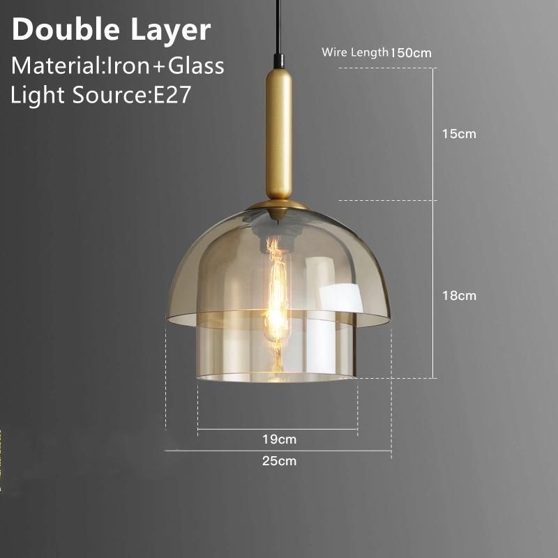 Industrial Style Restaurant Glass Pendant Lamp Vintage Art Champagne Glass Living Room Aisle Bar Light (WH-GP-104)