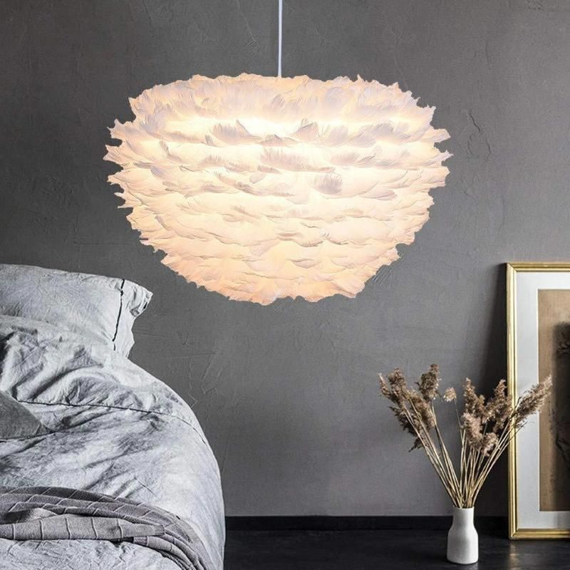 Modern Minimalist Creative Personality LED Warm Romantic Feather Bedroom Chandelier