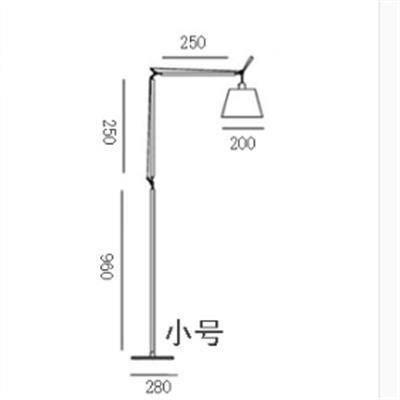 Nordic Design Tolomeo Maxi Floor Lamp Swing Arm Lndustrial Metal Standing Lamp (WH-MFL-67)