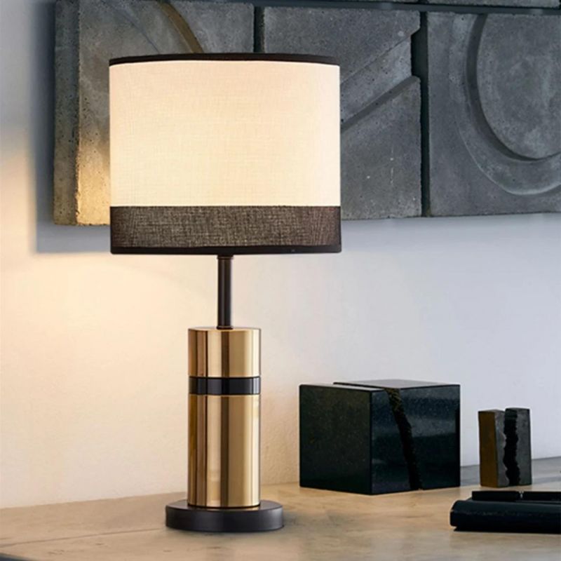 Modern Metal Fabric Lampshade Table Lamp Bedroom Bedside Reading Lights Home Hotel Office Decorative Lamparas