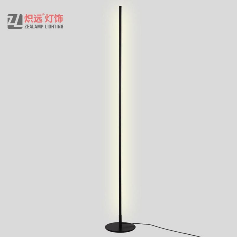 Alloy Room Vertical Black Aluminum Corner Lamp Standing LED Floor Lamp