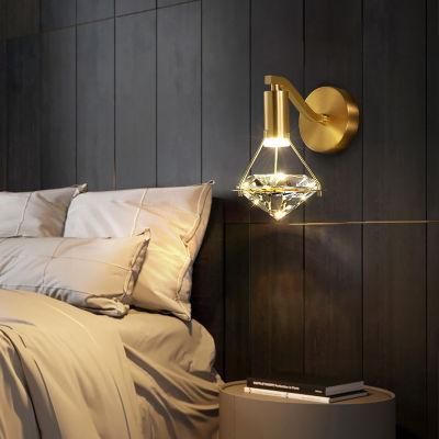 Light Luxury Bedroom Bedside Wall Lamp Living Room Corridor Crystal Diamond Light
