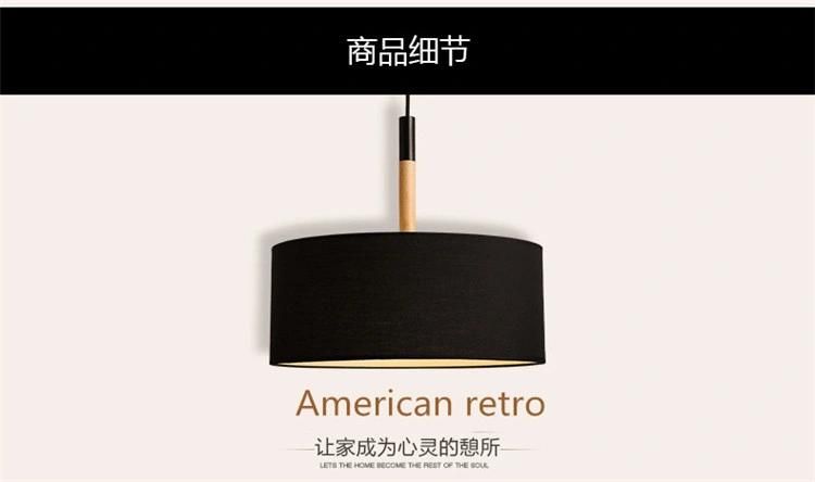 Nordic Style Creative Pendant Lamp Wooden Sunniva Contemporary Drum Shaped Pendant Lamp (WH-AP-352)