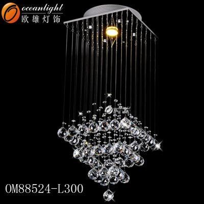 Golden Indoor Lighting Oval Long Metal E14X13 Crystal LED Chandelier