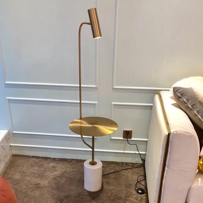 2022 New Design 360 Degree Rotating Modern Marble Golden LED Floor Lamp