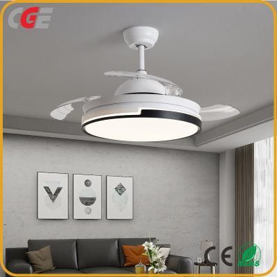 Retractable Indoor Ceiling Fan with LED Light and Remote Control for Living Room Dining Room Bedroom