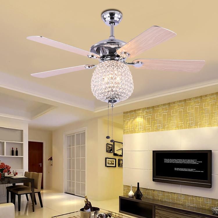 Low Power Consumption Plywood 52inch Decorative Indoor Industrial LED Ceiling Fan with Light