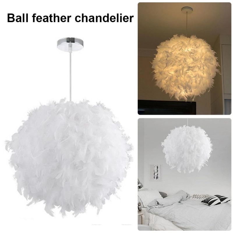 modern Feather Pendant Lamp E27 Lamp Holder Fairy Hanging Lamp Goose Feather Bedroom Dining Room Loft Chandelier Ceiling Light