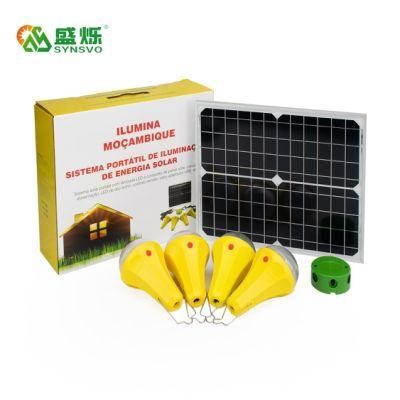 Portable Solar Lighting System Easy Carry Personal Solar Power Generator with Extra LED Bulbs Solar Home Light System Kit