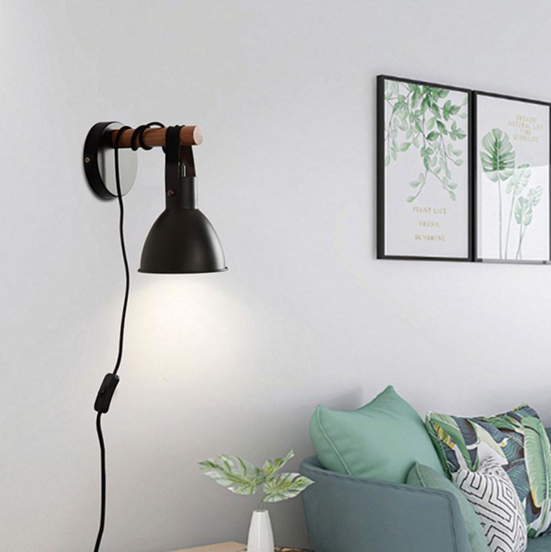 Home Bedroom Walkway Living Room Office Wooden Metal Wall Light Plug in (WH-OR-36)