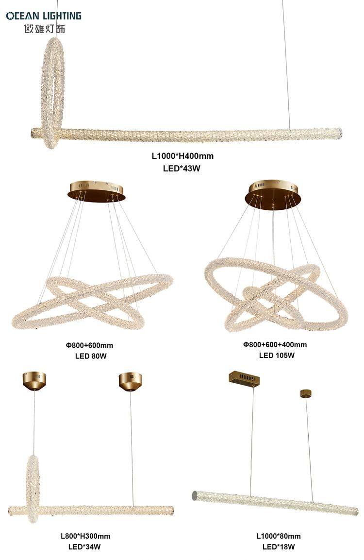 Ocean Lighting Gold Hanging Bedroom Chandelier Modern Pendant Lamp