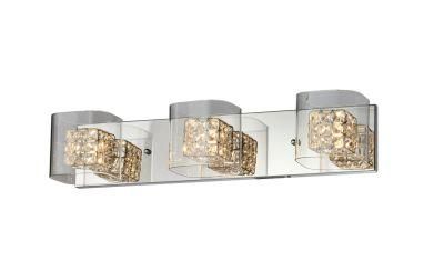 3 Light Chrome G9 Glass Bathroom Wall Light Fixture (W-21107-3)