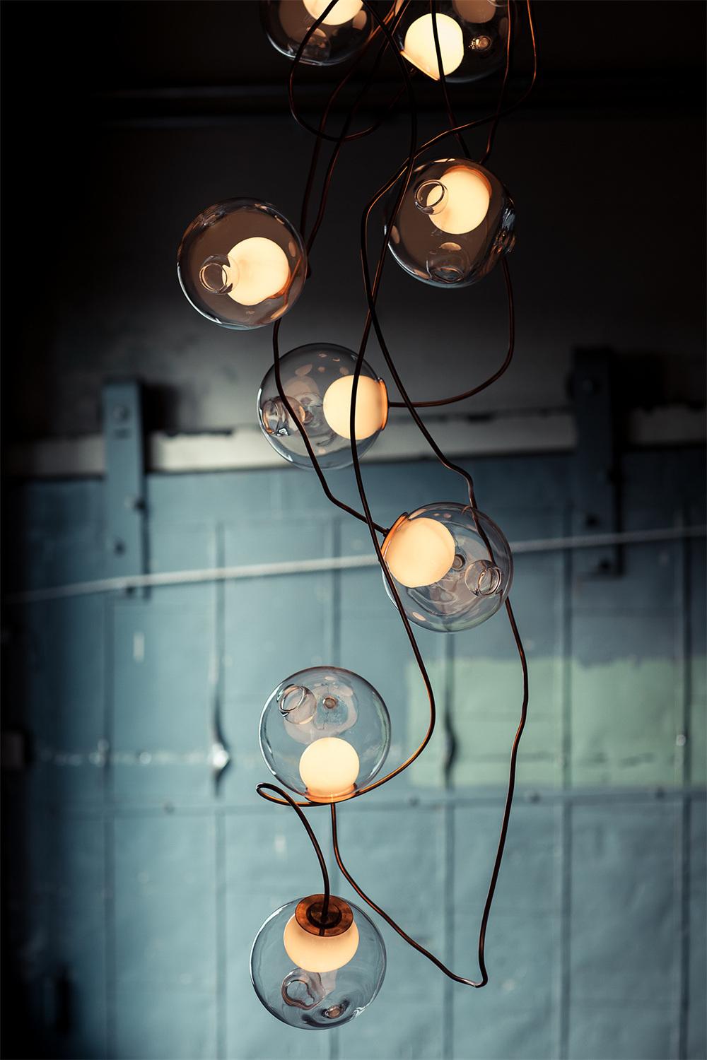 2022 Nordic Style Glass Ball Lamp Designer Lights for Ceiling Adjustable Shape Chandelier
