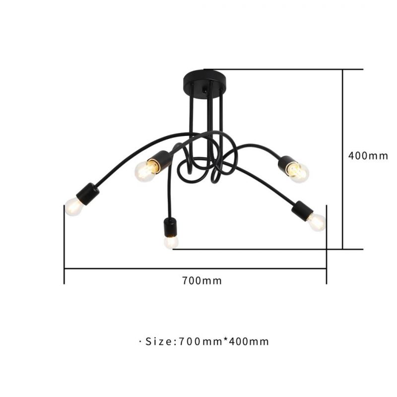 Home Decoration Classical 5*E27 Black Color Pendant Home LED Chandelier Pendant for Dining