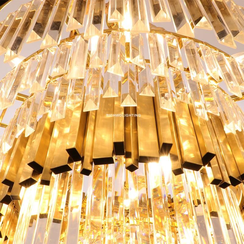 Hanging High Quality Crystal Chandeliers LED Pendant Lighting for Hotel