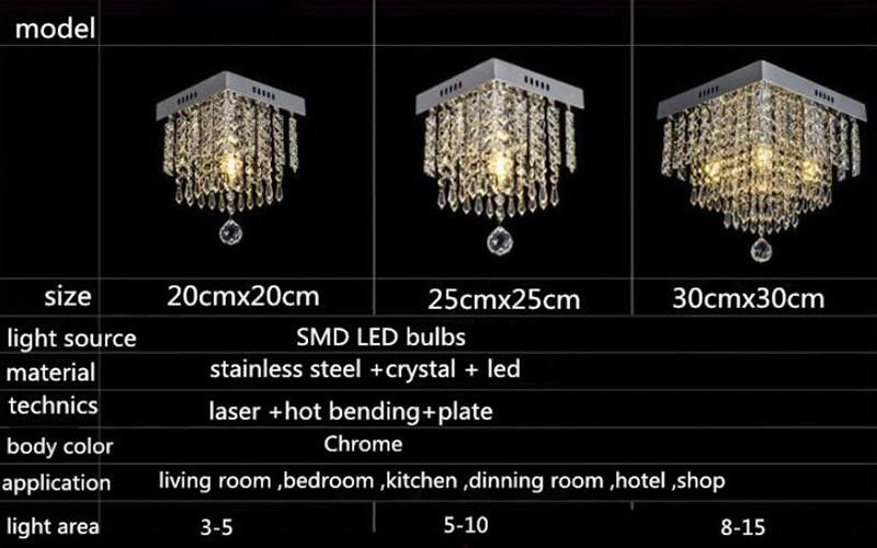 Crystal LED Ceiling Square Lamp for Corridor Ladder Entrance Chandelier (WH-CA-93)